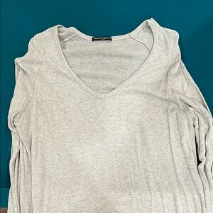 Brandy Melville Gray V-Neck Sweater